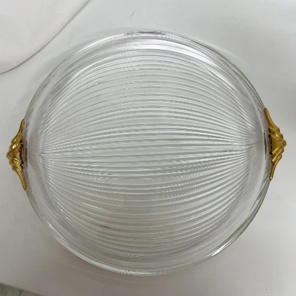 Mikasa Walther West Germany 12" Gold Trimmed Ribbed Serving Platter EUC